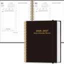 Daily Planner 2026-2027 - Full Page Per Day, July 2026 to June 2026, 2026-2027 Daily Planner with Spiral Bound, Inner Pocket, Perfect for School Office Supplies, 7'' x 10'', Black