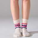 Women's Slouchy Socks Soft Casual Calf Socks Retro Scrunch Crew Socks 3/4 Pairs (M)