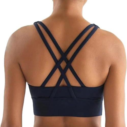 PRUMATT Women's High Impact Premium Sports Bra Criss-Cross Back, Comfortable, High Elastic, Everyday Bra for Gym or Workout Size Small