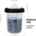 Disposable Paint Gun Cup, HVLP Paint Sprayer Gun Mixing Cups (27 Ounce Kit-45PCS Adapter)