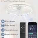 LEDIARY 20" Modern Ceiling Fans with Lights and Remote, Dimmable Low Profile Ceiling Fan, Flush Mount Ceiling Fan, Stepless Color Temperature Change and 6 Speeds - White