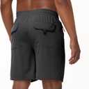 Men's Casual Hiking Athletic Shorts Khaki Board Hybrid Drawstring Elastic Waist 7 inch Quick Dry Lightweight Stretch (Black, L)