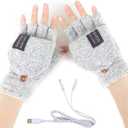 Womens Heated Gloves (4.4inch x 6.3inch, Gray)