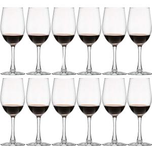 UMI UMIZILI 12 Ounce - Set of 12, Classic Durable Red/White Wine Glasses For Party