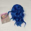 Short Bob Wavy Wig with Bangs for Women Loose Curly Shoulder Length Synthetic Cosplay Wig Bob for Girl Colorful Costume Wigs (Blue)