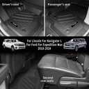 for 2018-2024 Ford Expedition Max/Lincoln Navigator L 7 Seater Floor Mats 3 Row Trunk Cargo Liners Backrest Mat Set TPE Protection Mat Accessories (Only for 7seat, Fit MAX Or L)