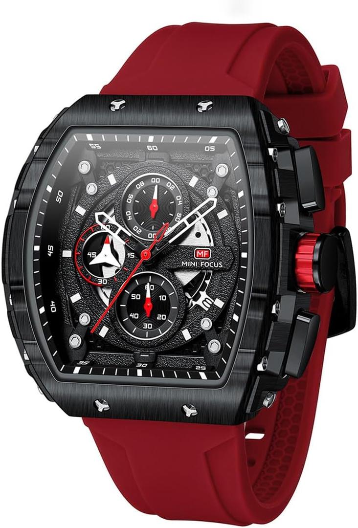 AIMES Watch Wristwatch for Men Fashion Casual Cool Big Dial Watch Luminous Waterproof Sport Analog Quartz Business Mens Watches Silicon Strap Dress Watch