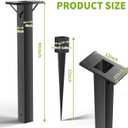 BOUGOON Black Metal Mailbox Post for Outside,43x 4X 4 inch Heavy Duty In-Ground Mounting Post with Anchor for Easy Install Mailbox Use