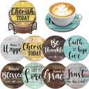 8 PCS Christian Bible Verse Diamond Art Coasters Diamond Art Coasters Kits with Holder Bible Verse DIY Farmhouse Coasters Christian for Beginners, Adults, Kids, Diamond Art Crafts Supplies