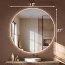 32" Round LED Bathroom Mirror with Lights, Backlit Mirror, Frameless