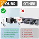 ZONGOOL 2 Pack 3 Racks and 4 Hooks Mop and Broom Holder Wall Mount, Heavy Duty Broom Hanger Organizer Storage Tool Racks Stainless Steel Self Adhesive Wall Hanger for Kitchen Garden Laundry Garage (Silver)