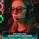 TIJN Sleep Glasses with Blue Green Light Blocking, Red Light Lens for Computer Gaming, Screen Fatigue & UV Protection
