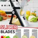Upgrade Mandoline Slicer Safe Vegetable Chopper-Julienne Dicer for Kitchen, Potato Slicer, Adjustable Vegetable Cutter with Container, Multifunctional 6 in 1 Food Chopper (Black)