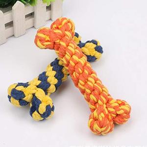 Hesuilong Dog Rope Toy Bone Pet Teeth Cleaning Toy - 2 Handmade Gifts for Puppies