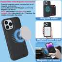 for iPhone 15 pro Wallet Case magsafe Compatible with Card Holder for Women Men 2 in 1 Detachable Magnetic Shockproof Phone case Stand Leather Credit Card Slots-Black