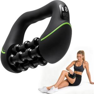 2‑in‑1 Electric Deep Rolling Massager – 8 Speeds, Full Body Muscle Roller for Legs, Calves, Abdomen, Back & Neck , Cellulite-prone Areas, Rechargeable, Handheld Powered Rolling Tool with LCD Display