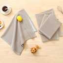 Homaxy Premium Kitchen Towels(18x 28, 12 Pack), Large Cotton Kitchen Hand Towels, Flat and Terry Dish Towels, 380 GSM Highly Absorbent Tea Towel Set with Hanging Loop, Khaki