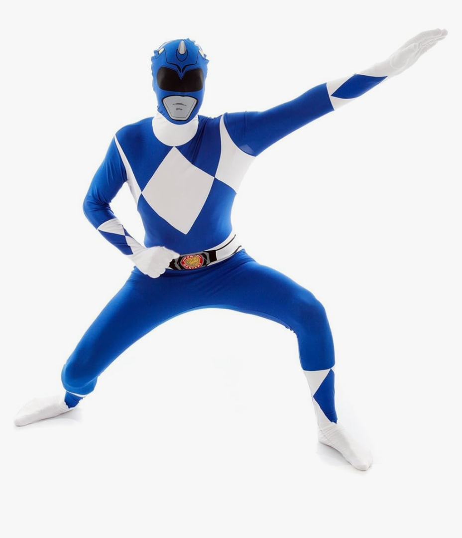 Morphsuits Blue Power Ranger Costume Adult Men, Power Ranger Costume Adult, Funny Costumes for Adults, Medium