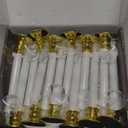 Kithouse 12 Set Christmas Window Candles Lights with Timer Battery Operated Electric LED Taper Candles Flameless for Windows, Gold Candle Holders, Suction Cups & 24 PCS Battery Included (12 Set)