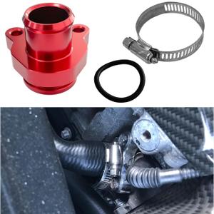 Aluminum Water Hose Fitting Kit, Car Engine Coolant Hose Fitting with Clamp, OEM 11537541992 11537544638, Hose Fitting Kit Replacement Compatible with 335i 335xi 135 330i 530xi (Red)