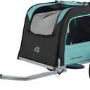 Retrospec Rover Waggin' Pet and Dog Bike Trailer with Weather-Resistant Canopy & Mesh Shield - Foldable Frame, 16in Wheels with Storage Pouch & Internal Safety Leash Supports up to 50 lbs