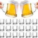 20Pcs Mini Beer Mug Shot Glasses,5 Oz Clear Shot Glasses Bulk with Handles, Heavy Base Freezable Beer Mug,Mini Mugs for Holidays, Parties, and Barbecues