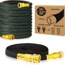 10FT Lightweight Garden Hose,Flexible Water Hose with Solid Brass Head,Kink-Free,Collapsible Hose,High Pressure Flat Water Hose for RV,Boat,Car Wash,Garden,Yard,Camper,Outdoor (GreenBlack, 10 feet)