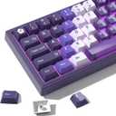 dagaladoo Purple Keyboard Keycaps Jelly,Cute Clear Keycaps PBT/PC, Transparent Custom keycap 60% 75% 100%,150 Keys dye Sublimation Keyboard Key caps,Cherry Profile keycap for Mechanical Keyboards