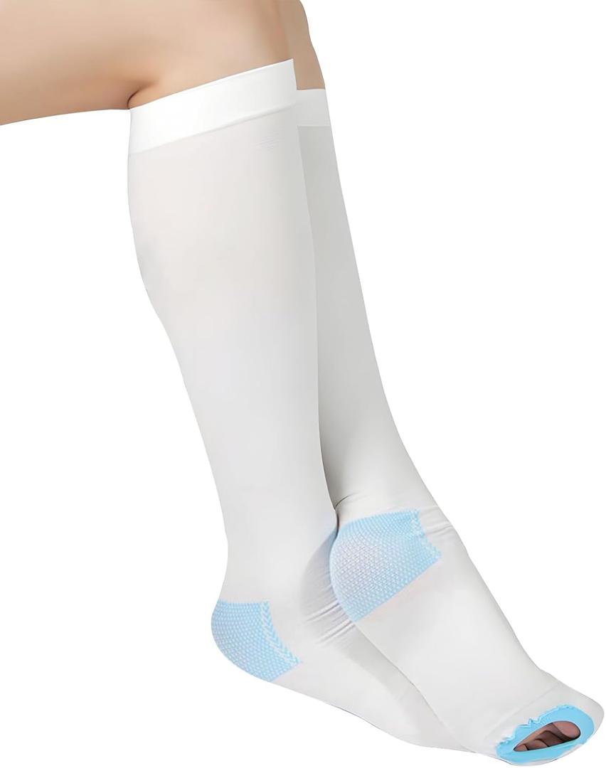 TED Compression Stockings for Women & Men,Anti Embolism Stockings 15-20mmHg Medical with Inspection Hole,Extra Calves,Surgery Embolism Delivery Graduated Post Stocking,for Calf,Varicose,Health (XL)