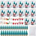 14 Set Christmas Plastic Snow Globe Kit Includes Clear Snow Globe Resin Christmas Santa Snowman Ornaments Mini Xmas Trees Snowflakes for DIY Snow Globe Winter Decoration Crafts