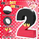 RoundFunny Number 2 Piata Black Red Piata First Birthday Party Supplies for Celebration for Boys Girls Fun Yellow Heart Black and Red Themed Party Decor 14.9 X 11 X 2.8 Inches