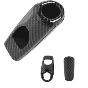 Linskip Column Shifter Cover Compatible with Ford F150 2021 2022 2023 2024 2025+, Steering Wheel Column Gear Lever Trim for F150 Interior Accessories Carbon Fiber Black