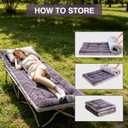 Thick Camping Sleeping Pad, Fluff Camping Cot Pads for Adult, Soft Sleeping Mat, Non-Slip Camping Cot Mattress Topper 75"x28" for Camp Cot/Rv Bunk/Narrow Twin Beds