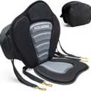 Kayak Seat Deluxe Padded Canoe Seat Adjustable Kayak Backrest Replacement Seat Cushion Pad Back Support with Detachable Back Storage Bag for Universal Sit
