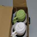 TrendPlain - 16oz Olive Oil Dispenser for Kitchen - 2 in 1 Olive Oil Dispenser and Oil Sprayer - Olive Oil Dispenser Bottle w/Stickers - Olive Oil Sprayer for Cooking 2Pcs White&Green (Light Blockage)