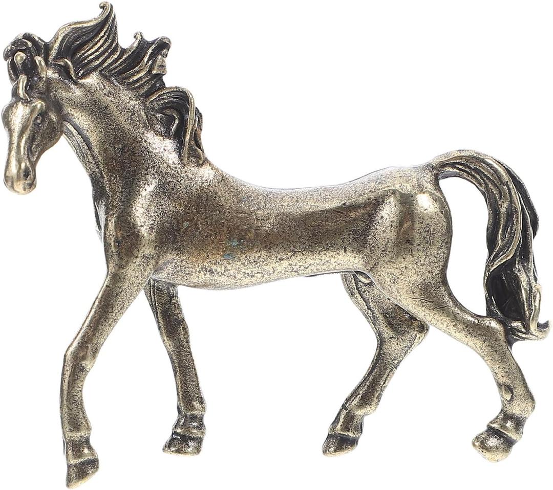 Toyvian Brass Horse Statue, Horse Figurine Desk Decor