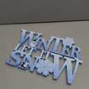 COCHIE Wooden Winter Let It Snow Sign, Snowflake Winter Decorations for Home, Office, Shelf, Mantel, Indoor, Blue White Wood Table Top Party Decor (Blue)