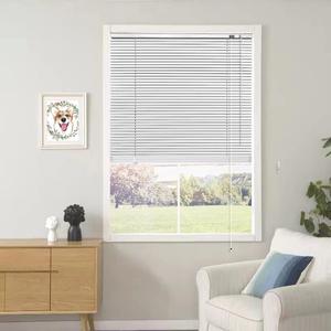 YIIBAII Mini Blinds Suitable for 22.5" W x 64" H Windows 1" Aluminum Horizontal Venetian Blinds Darkening with Rope and Pole can Mounted Inside or Outside, White