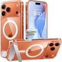 TORRAS Strong Magnetic & Seamless Stand for iPhone 17 Pro Case, Fit for MagSafe, Militray Grade Protection, Camera Control, Builtin Kickstand Slim Case for iPhone 17 Pro Cover, AntiYellowing Clear