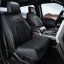 Coverado Toyota Tundra Seat Covers Full Set, Faux Leather Seat Covers for Car Fit for Toyota Tundra 2014-2021 Automotive Seat Covers Protector Cushion for Truck Car Accessories(Black)