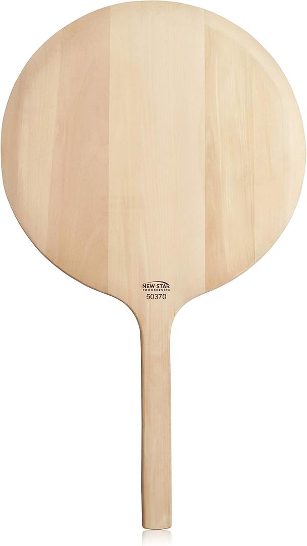 New Star Foodservice 50370 Restaurant-Grade Wooden Pizza Peel, 19" L x 19" W Plate, with 14" L Wooden Handle, 33" Overall Length (19" x 33")