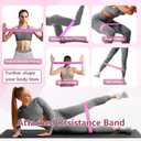 Thigh Trainer, 360Adjustable Pelvic Floor Exercise Devices with LED Display, Inner Thigh Exerciser with 20LB Resistance Band for Women, Home Fitness Equipment for Hip, Leg, Arm, LightPink