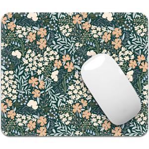 Square Mouse Pad with Stitched Edge, Premium Mousepad Washable Cloth. Computer Mouse Pad with Non-Slip Rubber Base, Mouse Pads for Computers Laptop Mouse 9.25x7.75x0.12 inch-Flower I