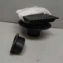 EXF Square Shower Floor Drain 6 Inch Matte Black, 304 Stainless Steel with ABS Flange, Removable Cover and Strainer for Easy Clean, Not Fit for Bathtub