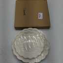 30 Pcs Cream Scalloped Paper Plates 9.5 Inch and 7.5 Inch Shell Edge Disposable Dinner Plates for Birthday Wedding Baby Shower Party Decorations