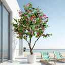 Artificial Bougainvillea Tree, 8FT UV Resistant Fake Bougainvillea Plant in Pot for Outdoor/Indoors, Realistic Faux Flowering Tree for Patio, Garden, Porch, Home Decor