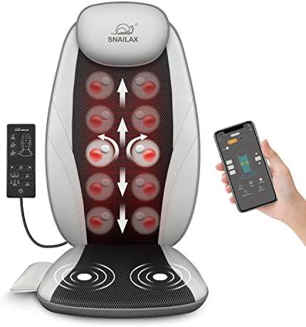 Snailax Shiatsu Massage Cushion with Heat Massage Chair Pad Kneading Back Massager for Home Office Seat use (White)