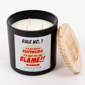 Soy Wax Candle with Glass Jar & Wooden Lid, Triple Wick for Clean & 120+ Hours Burn -Hilarious & Unapologetic Gifts for Men, Women, Friends & Loved Ones (My Fault)
