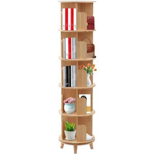 5 Tier Rotating Bookshelf Floor Standing Bookcase Storage Rack, 360 Display Corner Bookshelf for Kids & Adults, Wood Narrow Book Shelf Organizer for Bedroom, Living Room, Study Room 5 Tier Rotating Bookshelf Floor Standing Bookcase Storage Rack, 360 Display Corner Bookshelf for Kids & Adults, Wood Narrow Book Shelf Organizer for Bedroom, Living Room, Study Room
