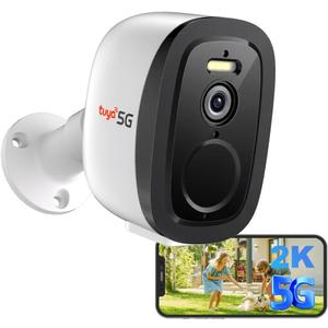 2K Security Cameras Wireless Outdoor with 2.4G/5G WiFi, Battery Powered Tuya Cameras for Home Security, AI Motion Detection, Two-Way Audio, Waterproof, Color Night Vision, Works w/Alexa